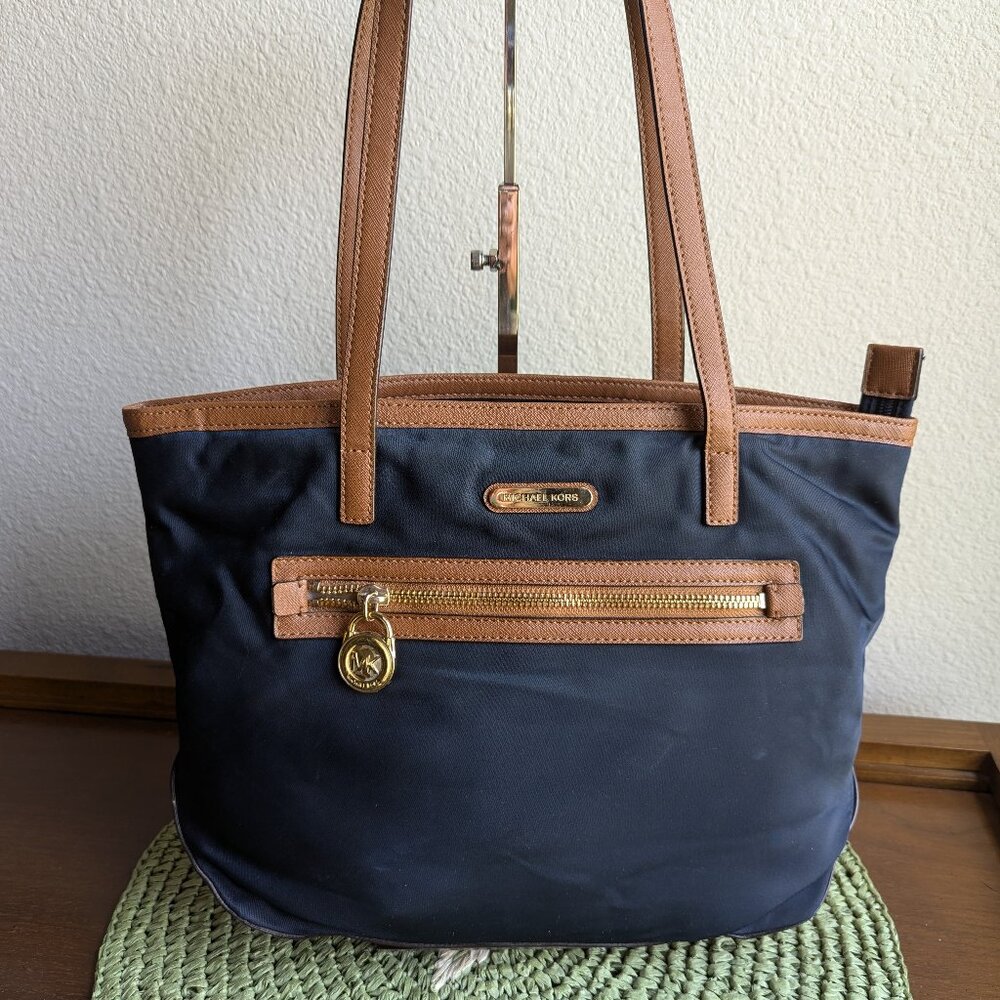 Michael Kors blue nylon shoulder bag